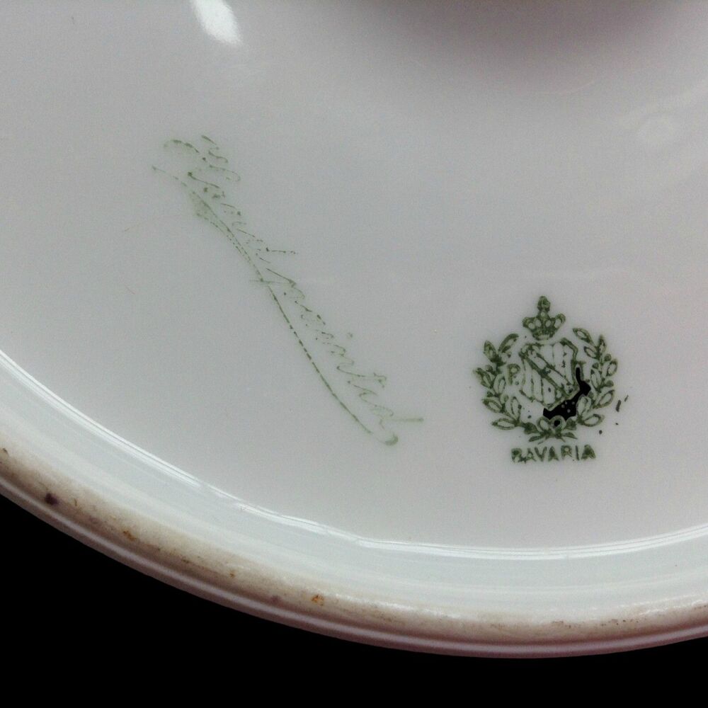 Bavaria Two Tiered Serving Plate Hand Painted Artist Signed Violets Grannycore - Picture 4 of 5